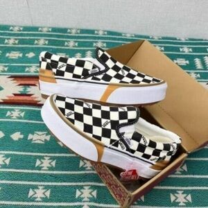 VANS Stacked Checkerboard Slip On Canvas Shoes